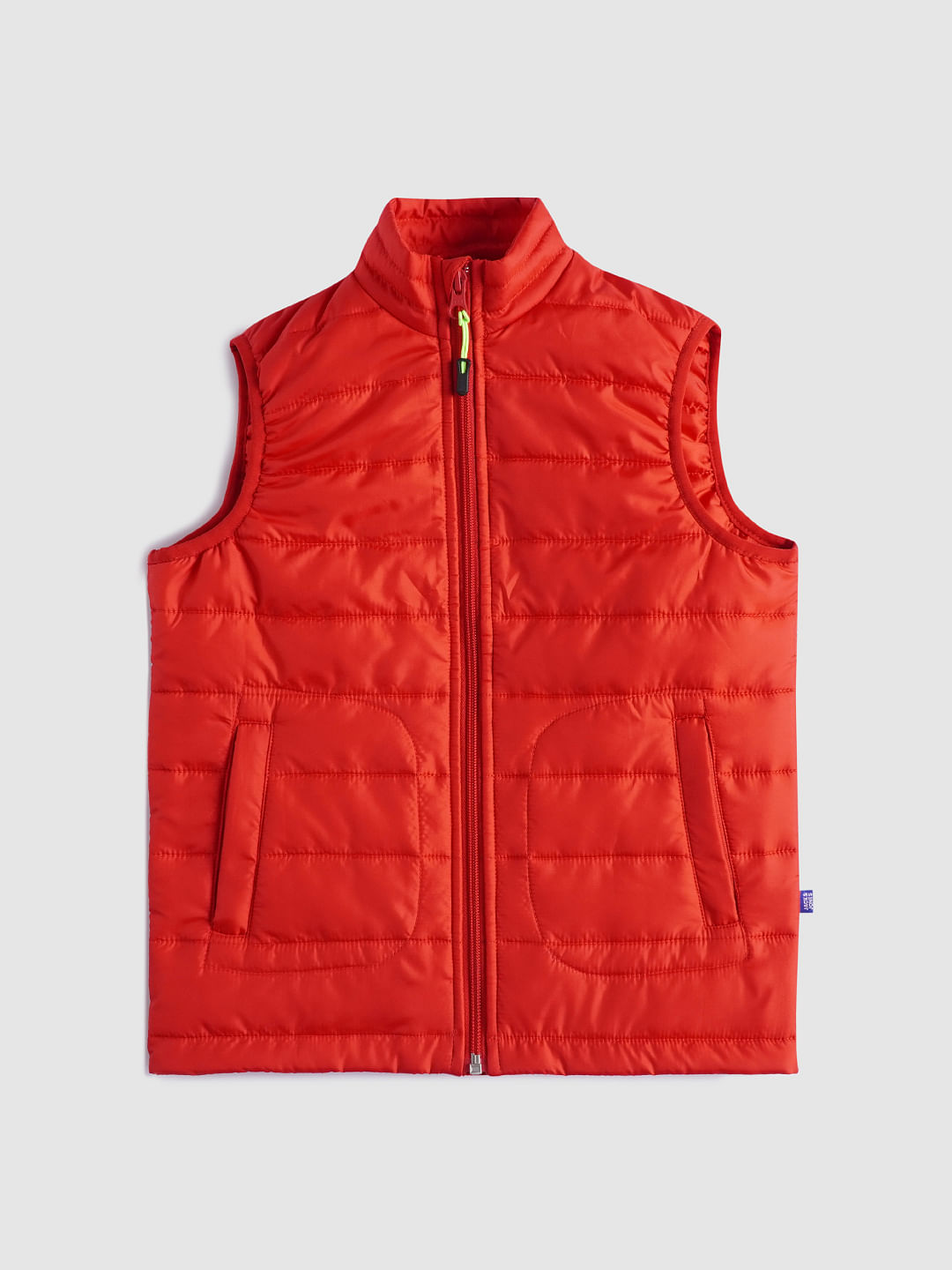 Red sleeveless sale puffer jacket