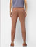Brown Tailored Knit Trousers