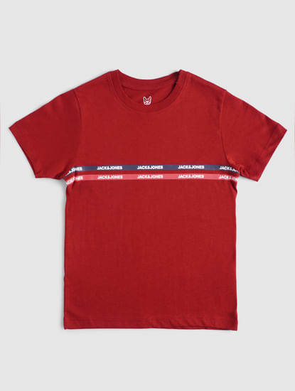 BOYS Red Tape Detail Crew Neck T-shirt