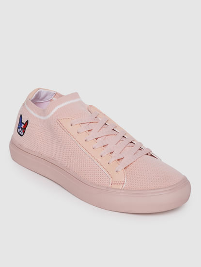 Pink Lace Up Sneakers