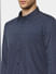 Dark Blue Geometric Print Full Sleeves Shirt_388458+5
