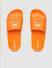 Orange Logo Printed Pool Sliders