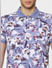 Blue Floral Polo Neck T-shirt_387676+5