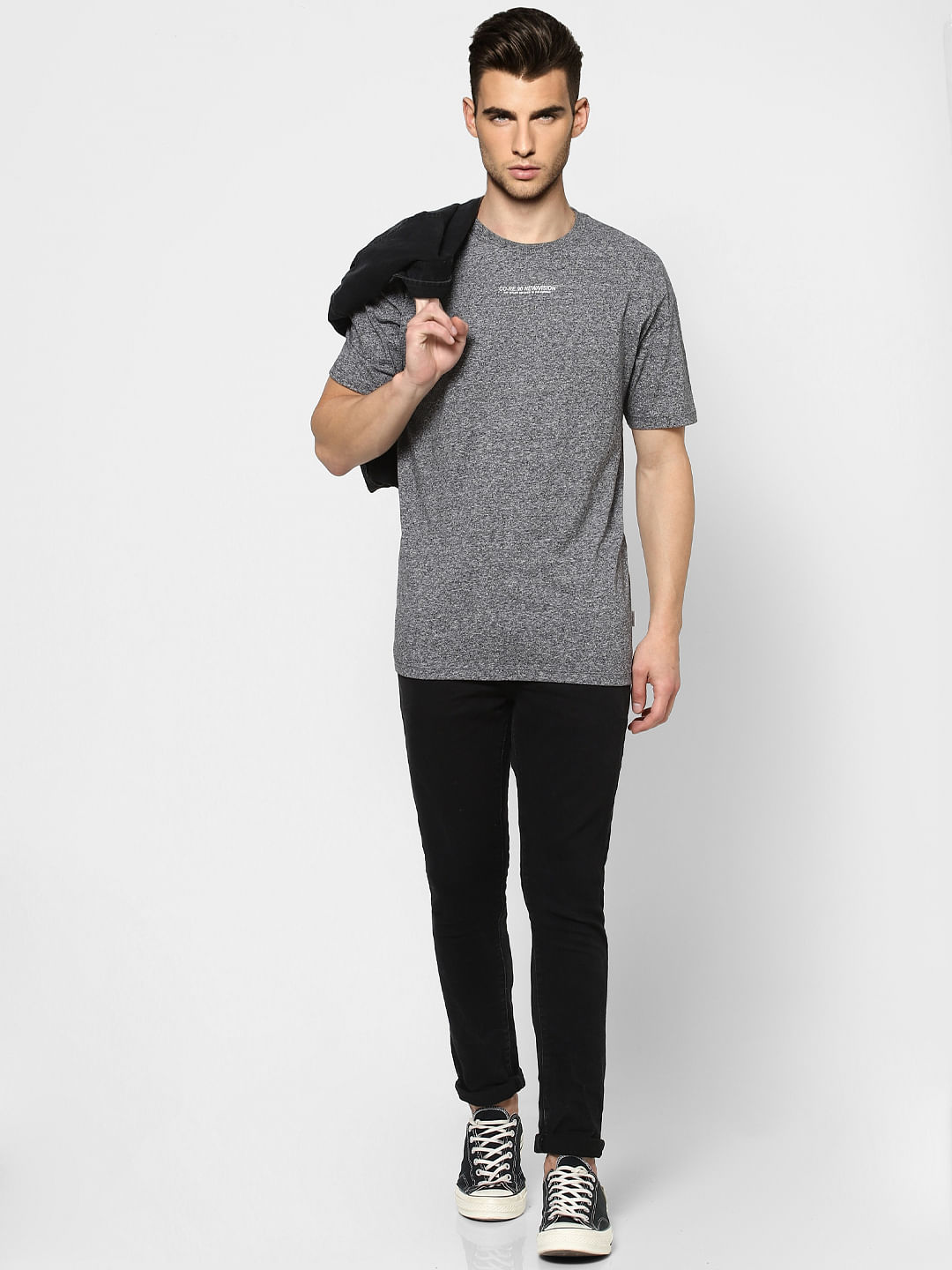 Grey t sale shirt black jeans