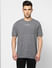 Grey Grain Effect Crew Neck T-shirt_387681+2
