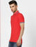 Red Contrast Tipping Polo Neck T-shirt_387682+3