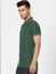 Green Contrast Tipping Polo Neck T-shirt_387683+3