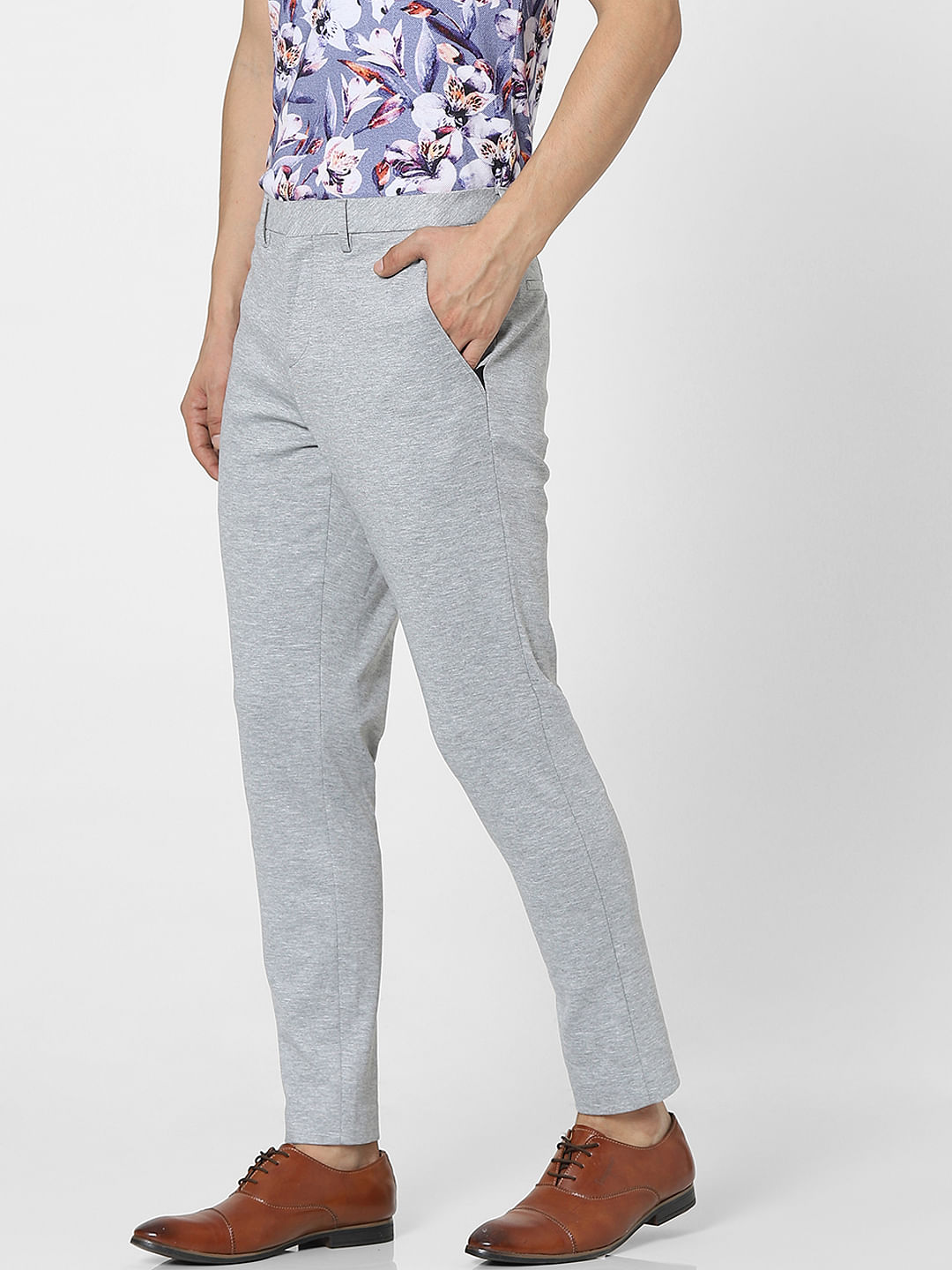 Tailored trousers  Light grey  Ladies  HM IN