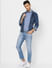  Blue Low Rise Organic Cotton Torn Slim Fit Jeans _387641+1