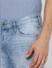  Blue Low Rise Organic Cotton Torn Slim Fit Jeans _387641+5