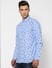 Blue Printed Full Sleeves Shirt_387643+3