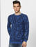 Blue Printed Pullover_387658+1