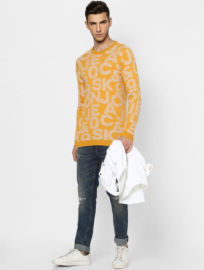 Orange Printed Pullover