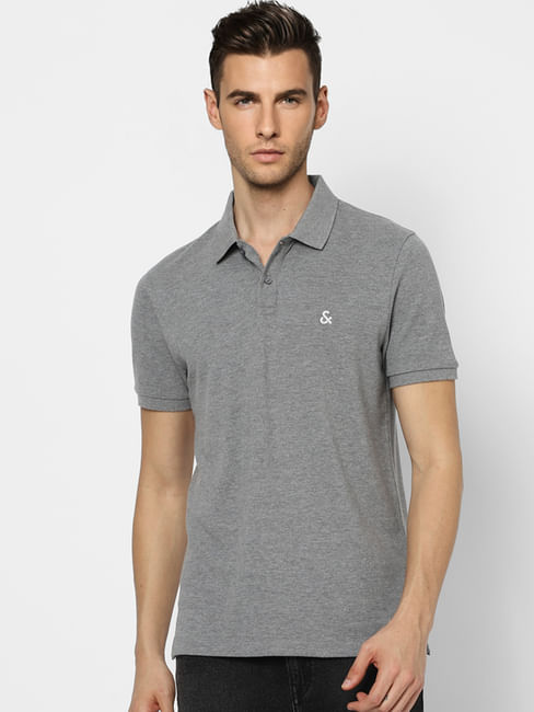 Grey Polo Neck T-shirt