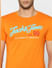 Orange Logo Print Crew Neck T-shirt_387951+5