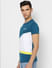 Blue Colourblocked Crew Neck T-shirt_387962+3