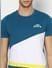 Blue Colourblocked Crew Neck T-shirt_387962+5