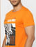 Orange Graphic Print Crew Neck T-shirt_387975+5