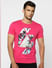 Pink Graphic Print Crew Neck T-shirt_387984+2