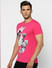 Pink Graphic Print Crew Neck T-shirt_387984+3