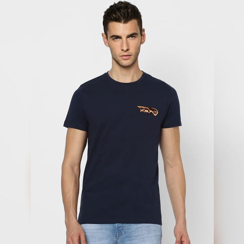 JACK&JONES Dark Blue Crew Neck T-shirt