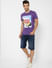 Purple Graphic Print Crew Neck T-shirt_387991+1