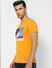 Orange Graphic Print Crew Neck T-shirt_387993+3