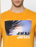 Orange Graphic Print Crew Neck T-shirt_387993+5