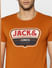 Brown Graphic Print Crew Neck T-shirt_388011+5