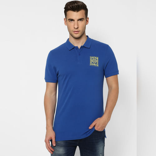 JACK&JONES Blue Polo Neck T-shirt