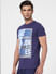 Blue Graphic Print Crew Neck T-shirt_401381+3