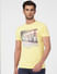Yellow Graphic Print Crew Neck T-shirt_401382+2
