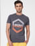 Dark Grey Printed Crew Neck T-shirt_401393+2