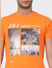 Orange Printed Crew Neck T-shirt_401396+5