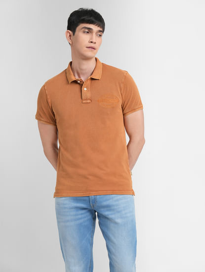 Brown Polo Neck T-shirt