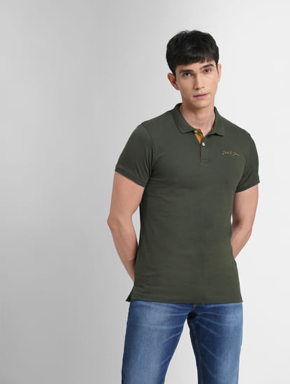 Olive Polo Neck T-shirt