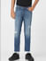 Blue Mid Rise Distressed Regular Jeans_401415+2