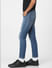 Blue Mid Rise Distressed Regular Jeans_401415+3