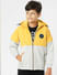 Yellow Colourblocked Hooded Jacket_401438+2