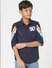 Navy Blue Printed Full Sleeves Shirt_401440+2