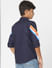 Navy Blue Printed Full Sleeves Shirt_401440+4