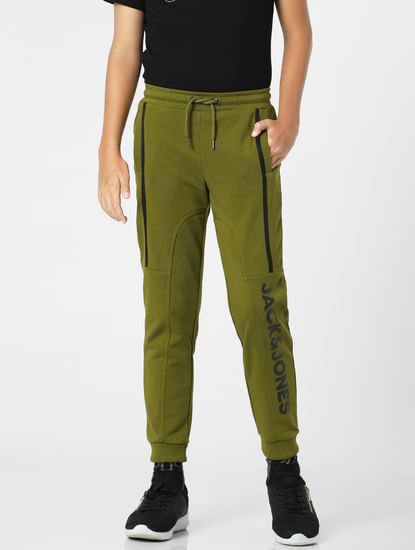 Dark Green Mid Rise Sweatpants