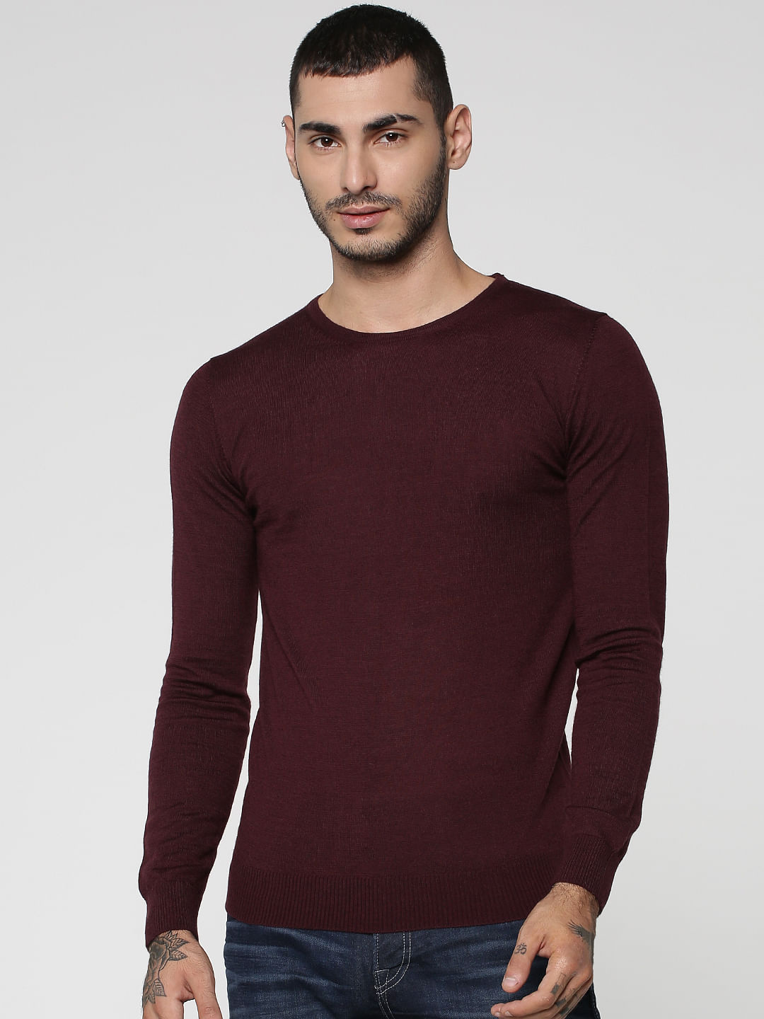 burgundy pullover