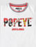 Boys X Popeye White Printed Crew Neck T-Shirt