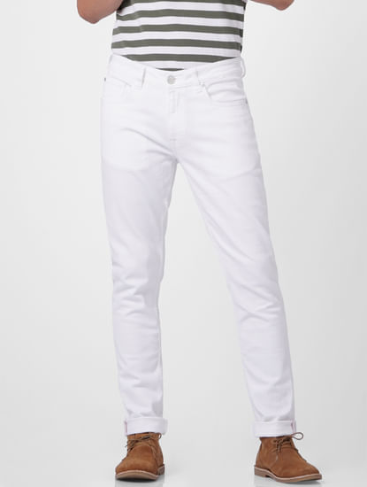 White Low Rise Ben Skinny Jeans 