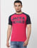 Pink Logo Print Crew Neck T-shirt 