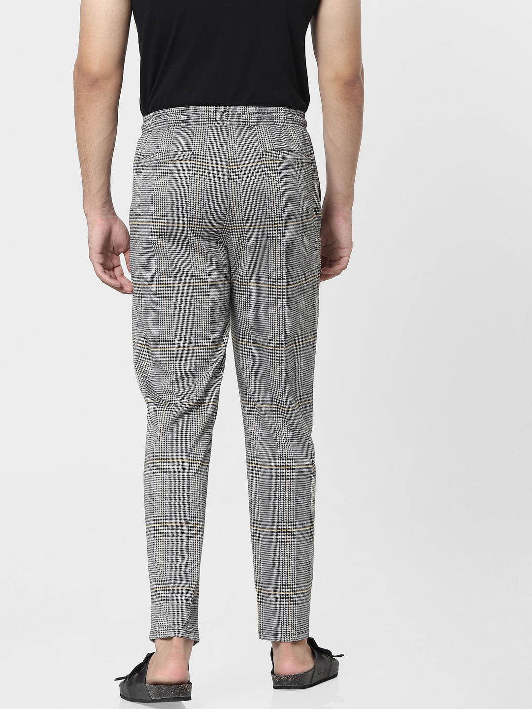 Slim Fit Trousers  GreyChecked  Men  HM IN
