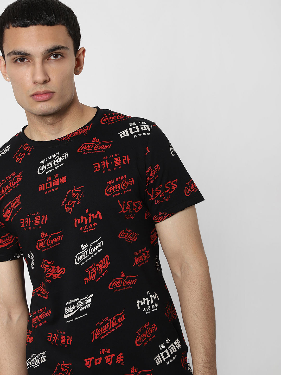 Buy JACK&JONES | COCA COLA Black Logo Print Crew Neck T