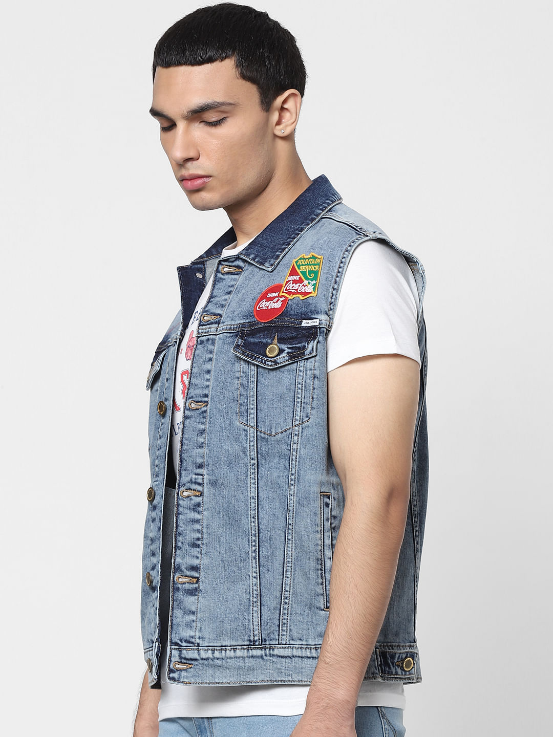 denim blue vest