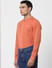 Orange Mandarin Collar Full Sleeves Shirt_386920+3